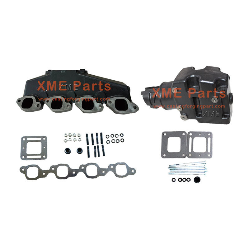 Cast Iron V8 Exhaust Manifold and Riser Replacement for Mercruiser 454 7.4 502 8.2